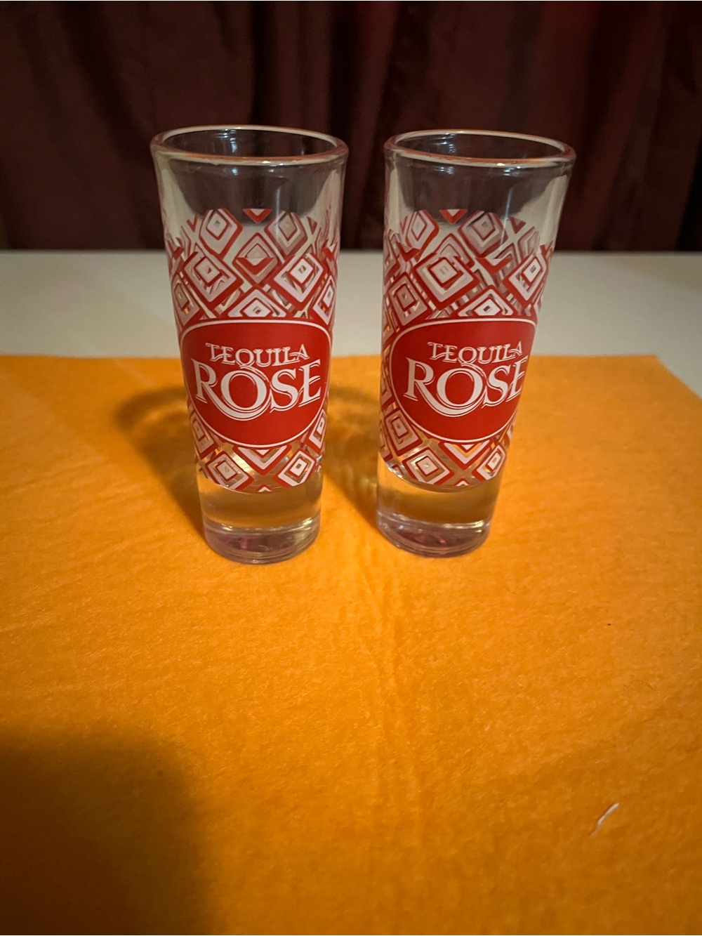 Set of 2 Tequilla Rose tall shot glasses-4oz